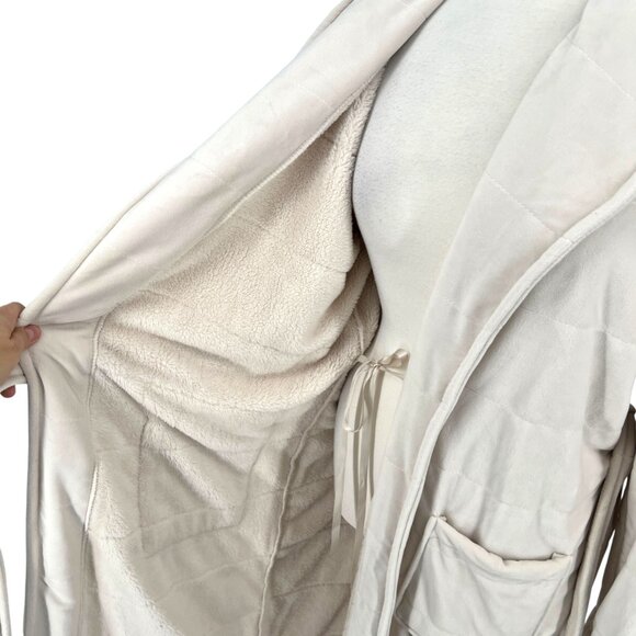 Daydream By Berkshire Home Womens Plush Robe Belted Cream Beige Size Large NWT - Picture 7 of 11